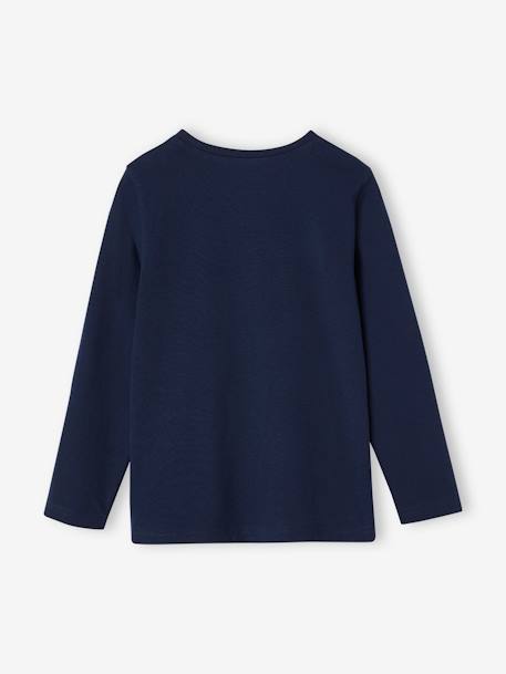 Basics T-shirt met lange mouwen voor jongens met een speels of grafisch motief dennen+ecru+gemêleerd wit+middenblauw+mosterdgeel+nachtblauw - vertbaudet enfant 