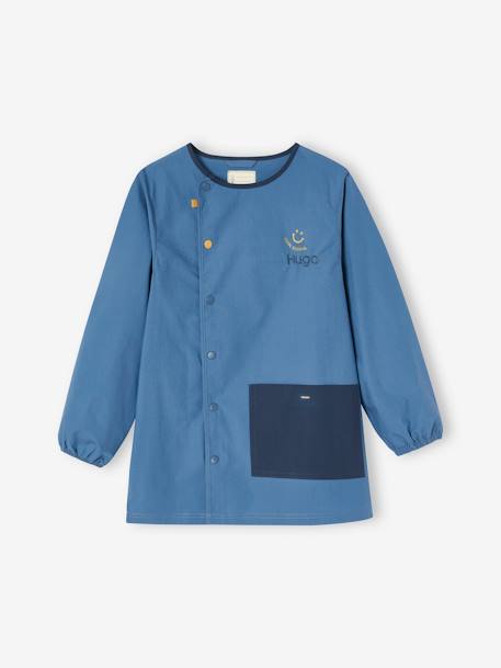 Tablier garçon personnalisable 'Cool school' bleu+bleu canard - vertbaudet enfant 