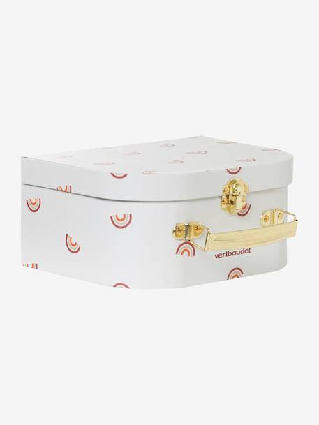 Doudou en gaze de coton personnalisable et sa valisette bleu+ocre+rose - vertbaudet enfant 