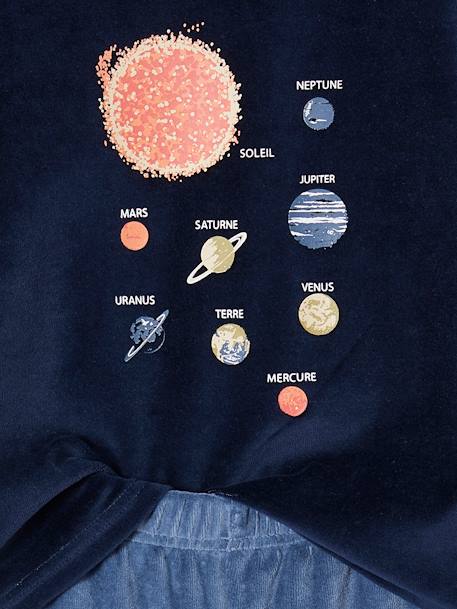 Lot de 2 pyjamas  garçon velours Espace marine - vertbaudet enfant 