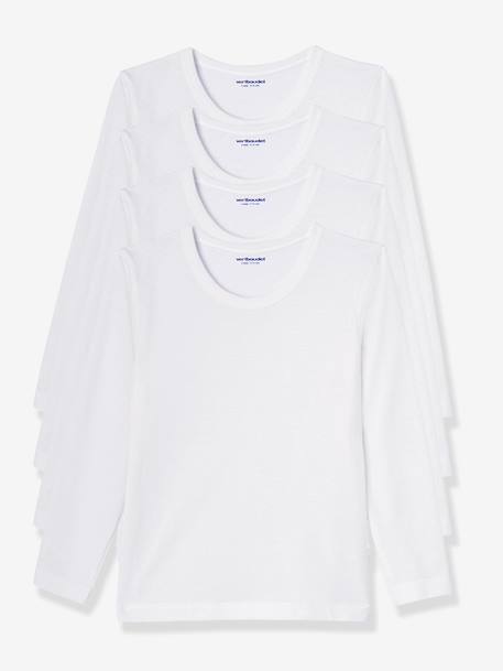 Lot 4 T-shirts maillot de corps BASICS BLANC - vertbaudet enfant 