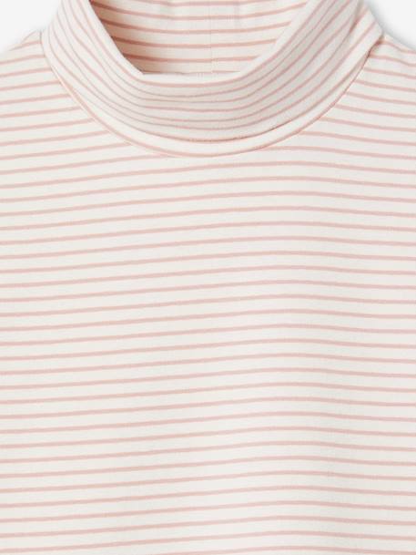 Lot de 3 T-shirts col roulé fille anthracite+écru+lot rose poudré+vert de gris - vertbaudet enfant 