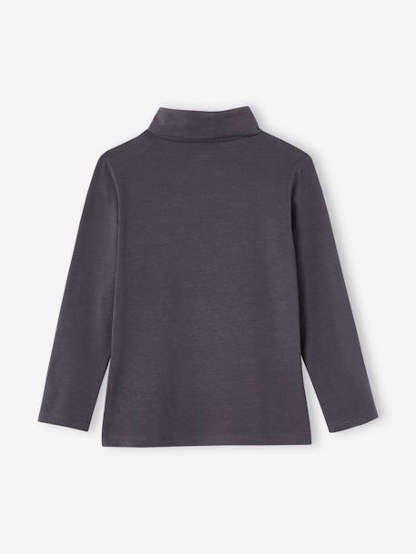 Set van 3  t-shirts met rolkraag voor meisjes antraciet+ecru+groengrijs+poederroze set - vertbaudet enfant 