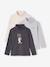 Lot de 3 T-shirts col roulé fille anthracite+écru+lot rose poudré+vert de gris - vertbaudet enfant 