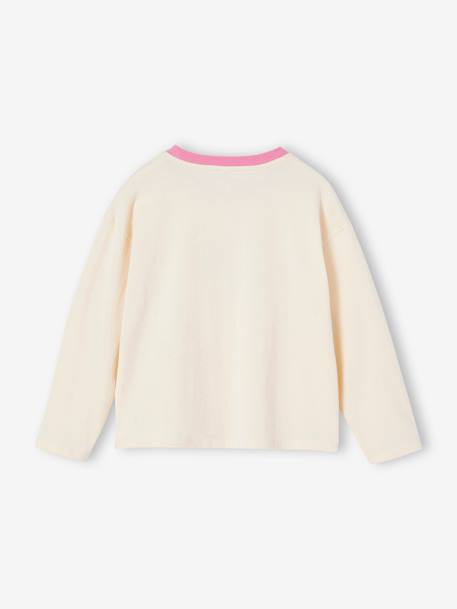 T-shirt égérie manches longues fille vanille - vertbaudet enfant 