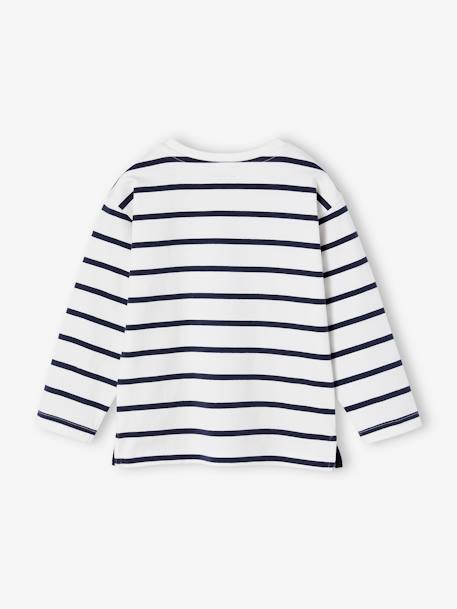 T-shirt rayé garçon personnalisable écru - vertbaudet enfant 