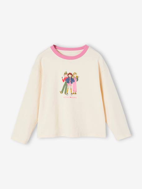 T-shirt égérie manches longues fille vanille - vertbaudet enfant 