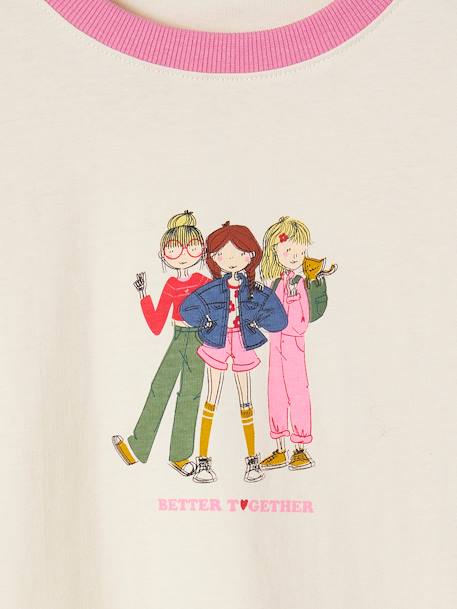 T-shirt égérie manches longues fille vanille - vertbaudet enfant 