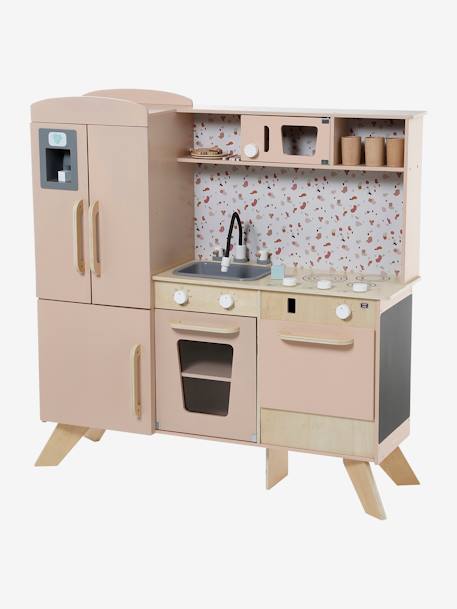 Grande cuisine en bois FSC® équipée rose - vertbaudet enfant 
