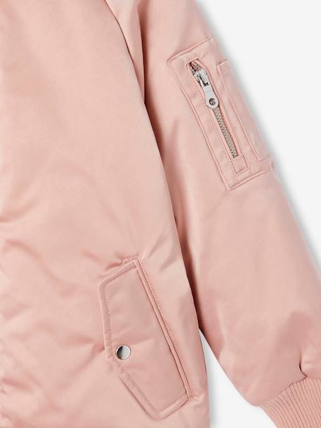 Bomberjas met gesatineerd effect meisjes roze (poederkleur) - vertbaudet enfant 