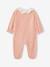 Pyjama bébé fille velours collerette imprimée rose poudré+vert sauge - vertbaudet enfant 