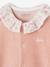 Pyjama bébé fille velours collerette imprimée personnalisable rose poudré+vert sauge - vertbaudet enfant 