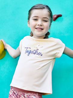 -Ensemble de sport t-shirt et corsaire fille motif "sunrise" irisé