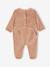 Set van 3 fluwelen babyslaappakjes BASICS cappuccino+kameel+rozen - vertbaudet enfant 