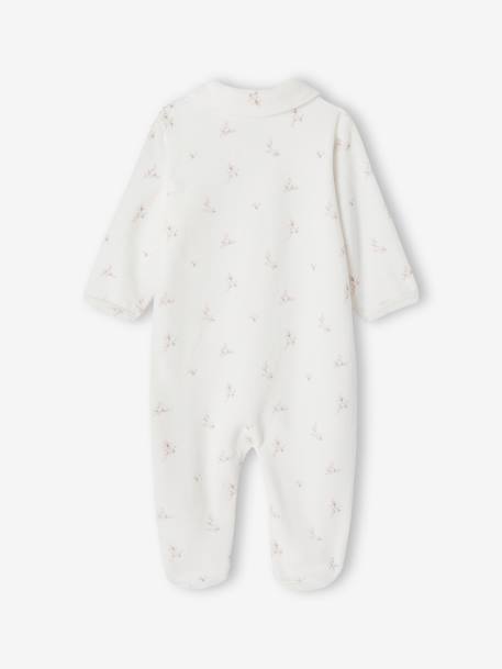 Set van 2 fluwelen babyslaappakjes met opening voor cappuccino+rozen - vertbaudet enfant 