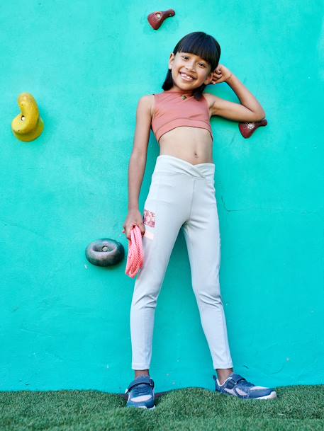 Sportieve 3-delige set voor meisjes ecru - vertbaudet enfant 