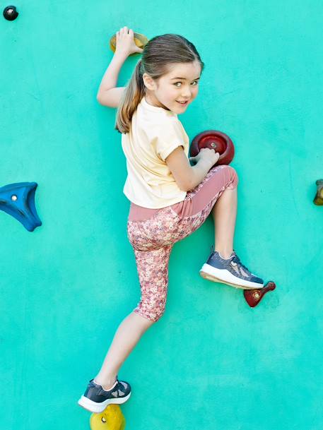 Ensemble de sport t-shirt et corsaire fille motif 'sunrise' irisé écru - vertbaudet enfant 