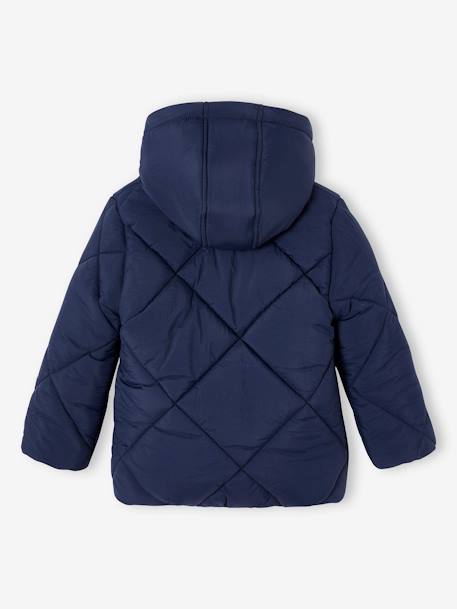 Doudoune fille à capuche doublée sherpa blush+marine+vert - vertbaudet enfant 