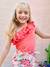 T-shirt à volant asymétrique fille corail+écru+vert sauge - vertbaudet enfant 