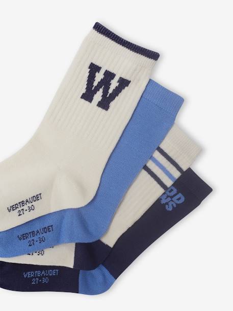 Lot de 4 paires de mi-chaussettes garçon bleu azur - vertbaudet enfant 