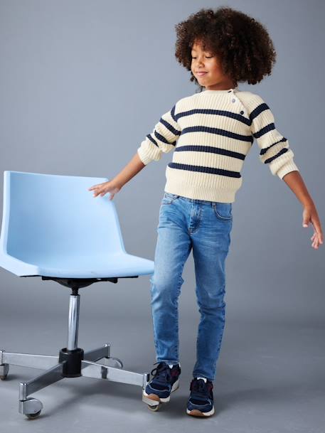 Slim fit jongensjeans Morphologik 'waterless' heupomtrek SMALL DENIM DONKERGRIJS+denimgrijs+double stone+RUW DENIM+STONE+zwart denim - vertbaudet enfant 