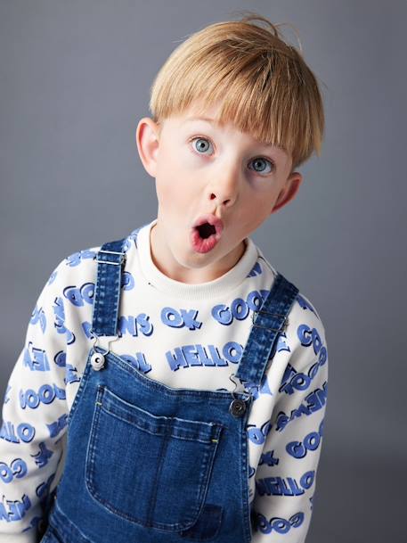 Sweat inscriptions XXL garçon manches longues blanc imprimé - vertbaudet enfant 