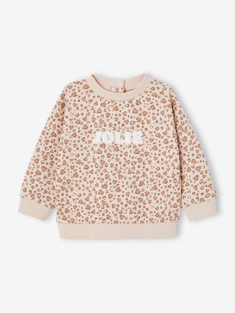 Ensemble bébé fille 3 pièces sweat + legging + bandeau personnalisable beige poudré+marine - vertbaudet enfant 