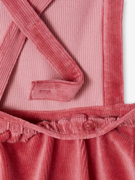 Ensemble robe tablier en velours et t-shirt fille rose+vert - vertbaudet enfant 