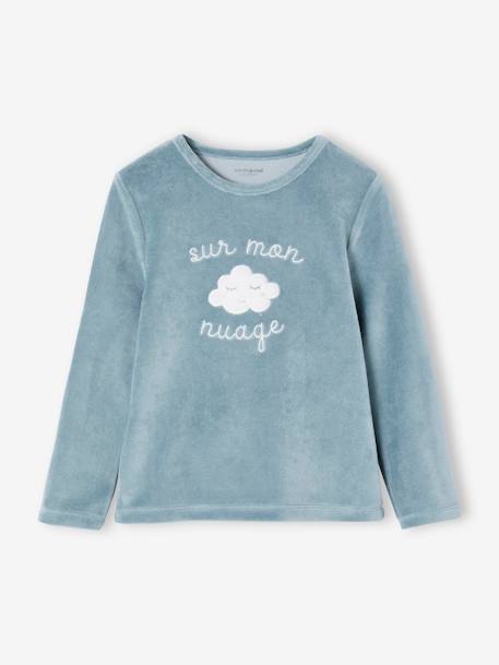 Lot de 2 pyjamas fille velours sur mon nuage vert d'eau - vertbaudet enfant 