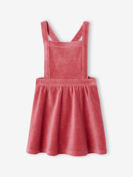 Ensemble robe tablier en velours et t-shirt fille rose+vert - vertbaudet enfant 