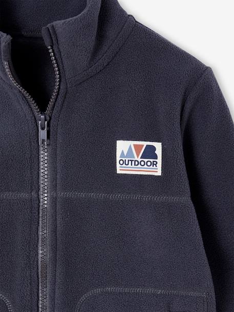 Sweat garçon zippé maille polaire anthracite - vertbaudet enfant 