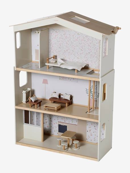 Maison de poupée en bois FSC® blanc - vertbaudet enfant 