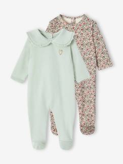 Bébé-Pyjama, surpyjama-Lot de 2 pyjamas bébé fille en molleton