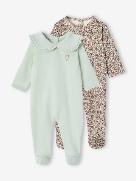Bébé-Lot de 2 pyjamas bébé fille en molleton