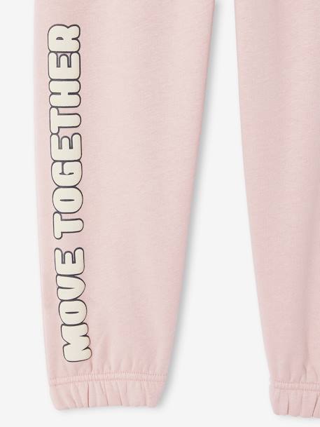 Pantalon jogging détails fanatisie fille en molleton rose poudré - vertbaudet enfant 
