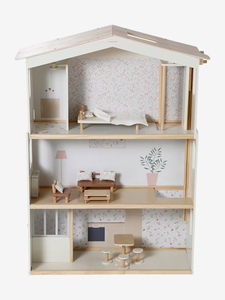 Maison de poupée en bois FSC® blanc - vertbaudet enfant 