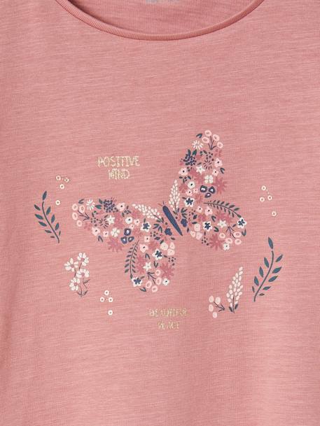 T-shirt fille motifs fantaisie détails brillants bleu pétrole+blush+rose poudré - vertbaudet enfant 