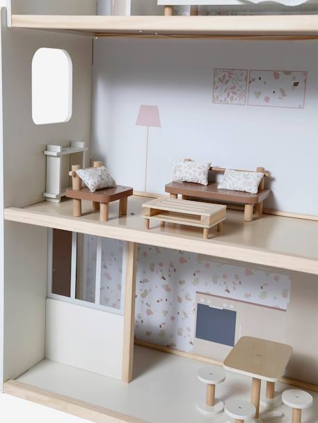 Maison de poupée en bois FSC® blanc - vertbaudet enfant 