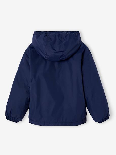 Coupe-vent garçon doublé sherpa à capuche caramel+kaki+marine - vertbaudet enfant 