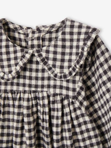 Ensemble 3 pièces bébé robe vichy + gilet + bandeau carreaux noir - vertbaudet enfant 