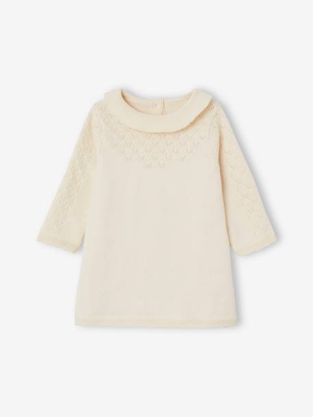 Robe en maille fantaisie bébé vanille - vertbaudet enfant 
