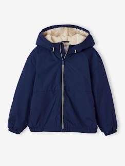 Garçon-Manteau, veste-Coupe-vent garçon doublé sherpa à capuche