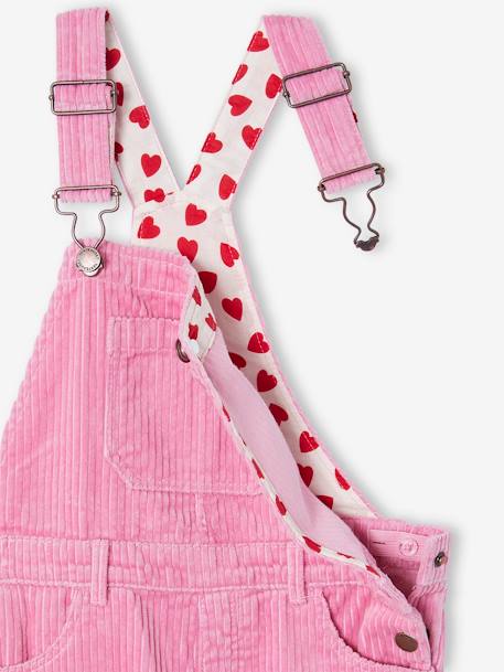 Salopette en velours côtelé fille chocolat+vert sapin+vieux rose - vertbaudet enfant 