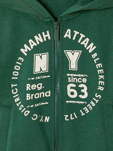 Ritssweater mt capuchon sport BASICS jongens antraciet+BLEU FONCE UNI AVEC DECOR+dennen - vertbaudet enfant 