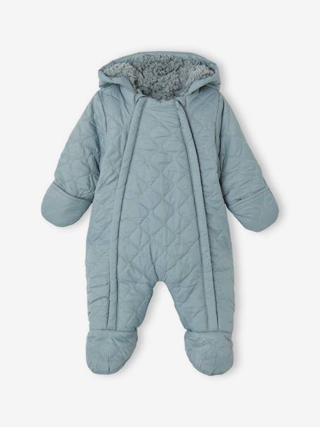 Combipilote bébé mixte matelassée doublée sherpa bleu canard - vertbaudet enfant 