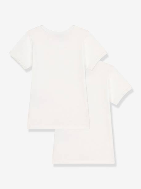 Lot 2 t-shirts manches courtes blanc - vertbaudet enfant 