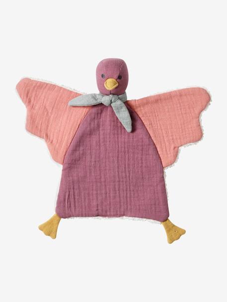Doudou oiseau bi-matière personnalisable avec mallette bleu+rose - vertbaudet enfant 