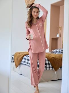Vêtements de grossesse-Pyjama, homewear-Ensemble 2 pièces pyjama uni de grossesse