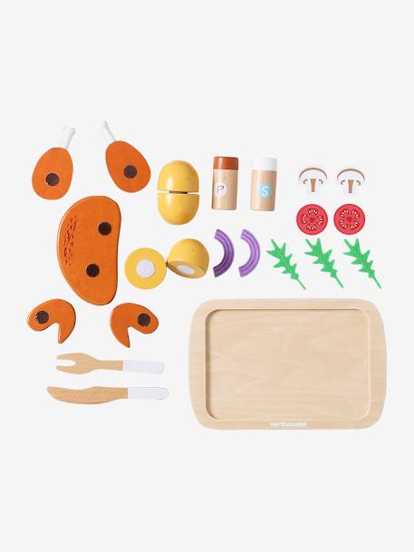 Poulet rôti et accessoires en bois FSC® jaune - vertbaudet enfant 