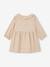 Robe à collerette en velours milleraies bébé beige+vert sapin - vertbaudet enfant 